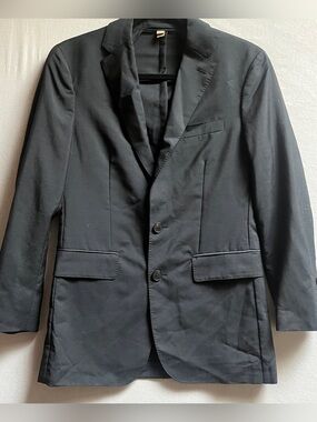 Burberry London England "Soho" Slim Fit Wool Mohair Blazer Jacket Black 34R